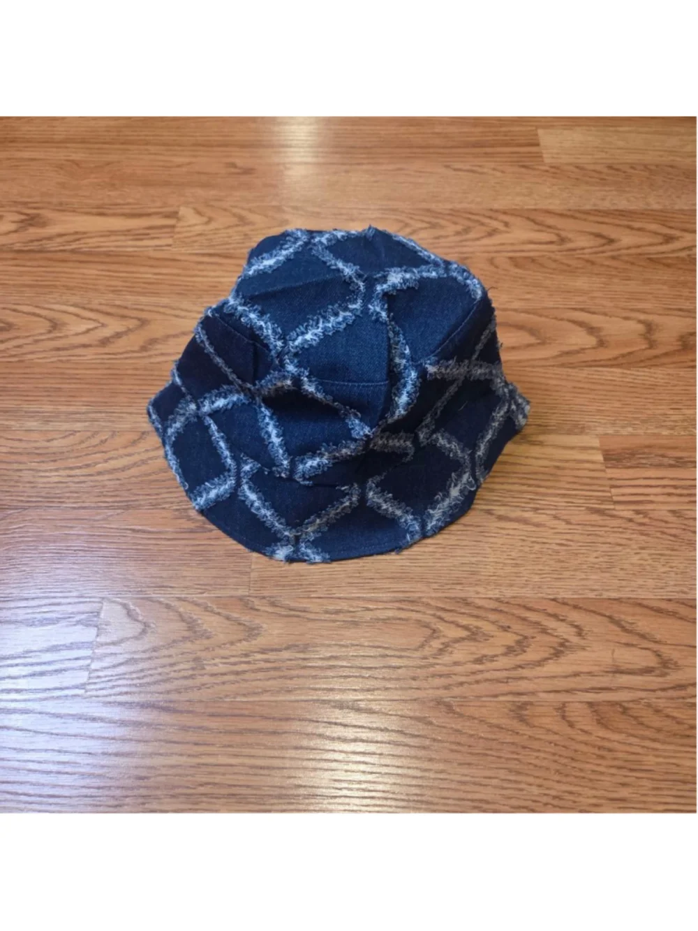 Pretty Simple Blue Denim Diamond Bucket Hat One Size